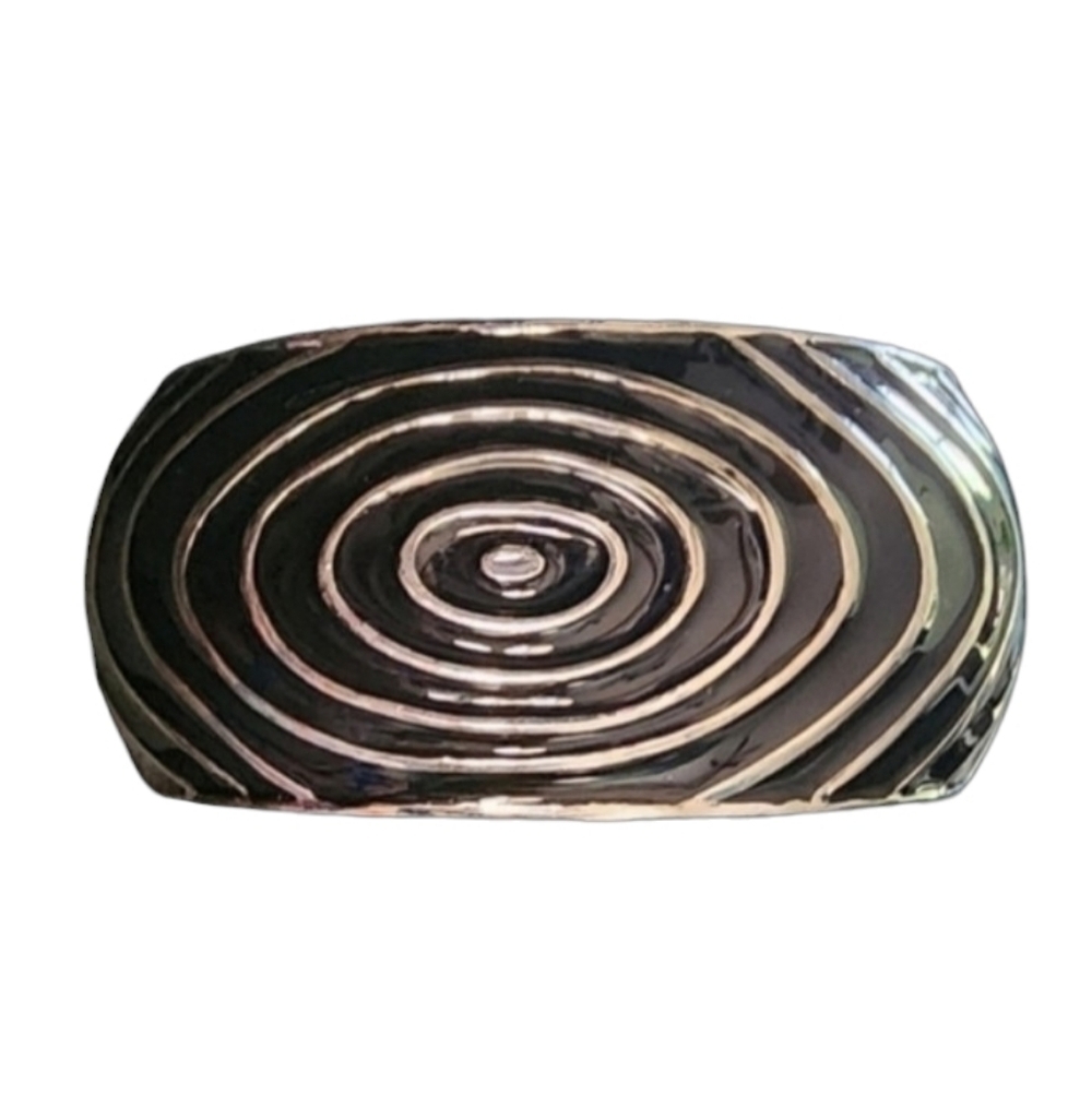 💥4 For $20💥Black and Silver Swirl Hinged Bangle Bracelet